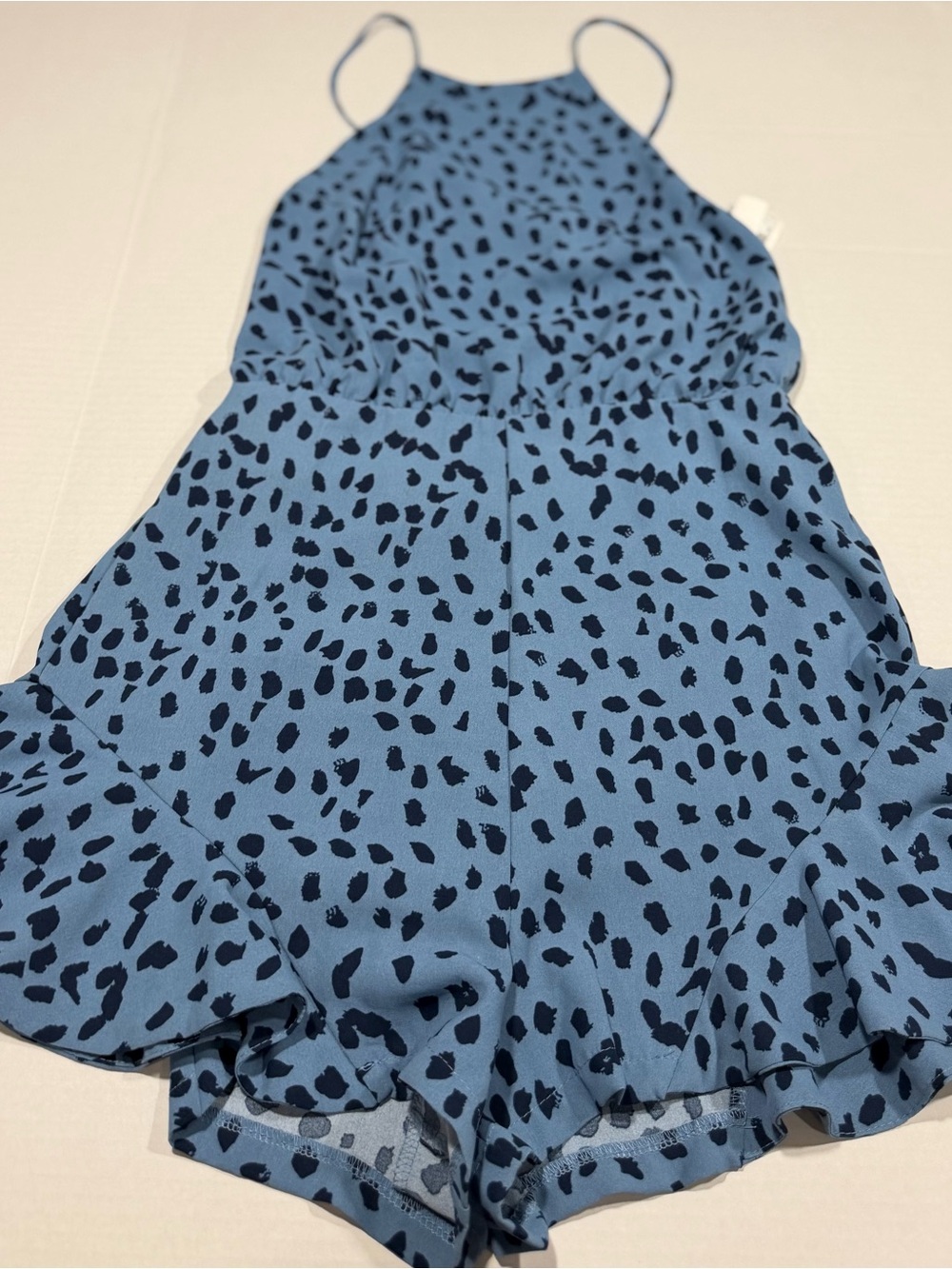 She + Sky Blue Spotted Romper